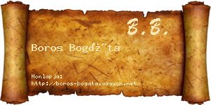 Boros Bogáta névjegykártya